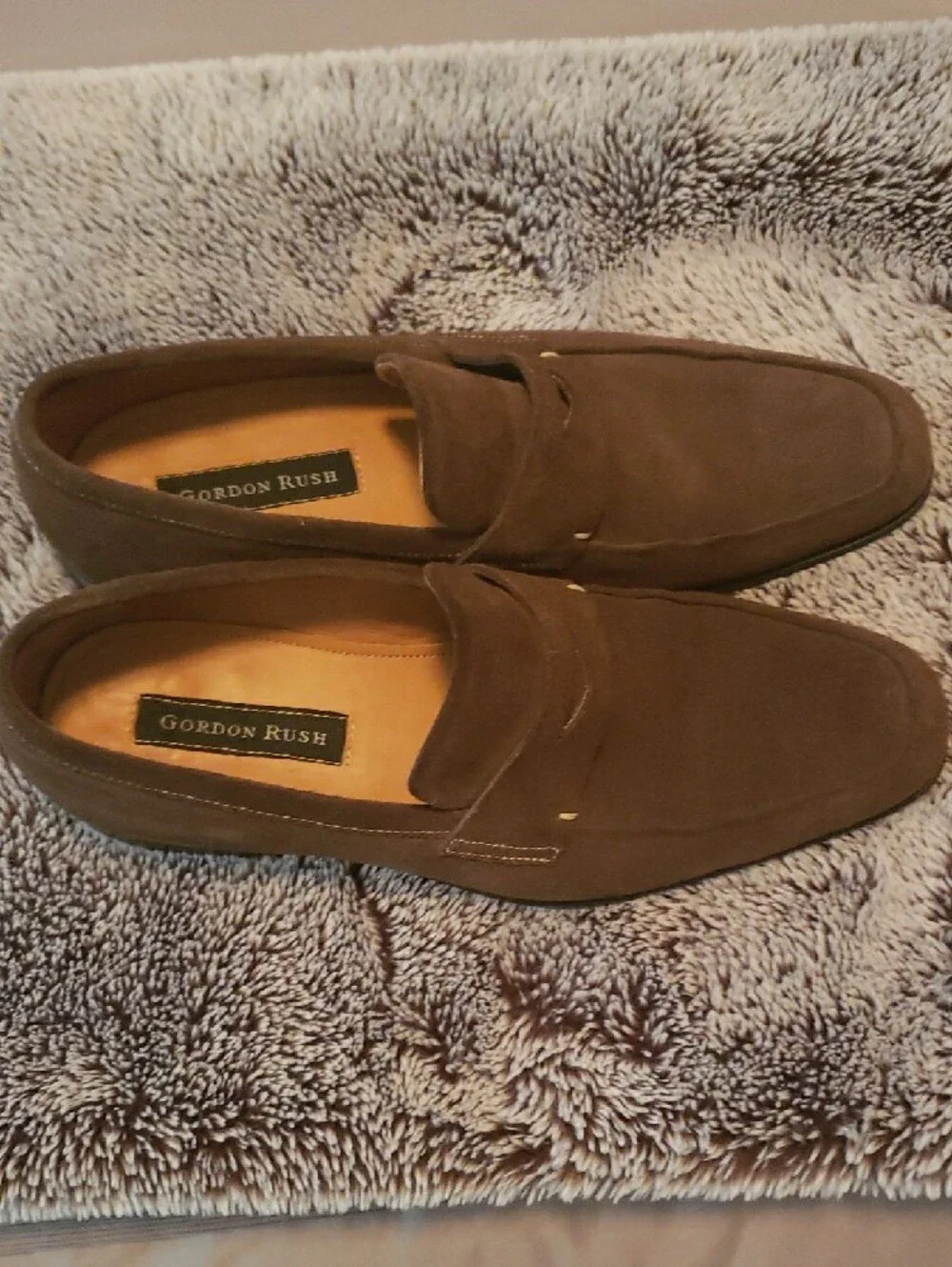Gordon Rush Men's Dark Brown Suede Penny Loafers